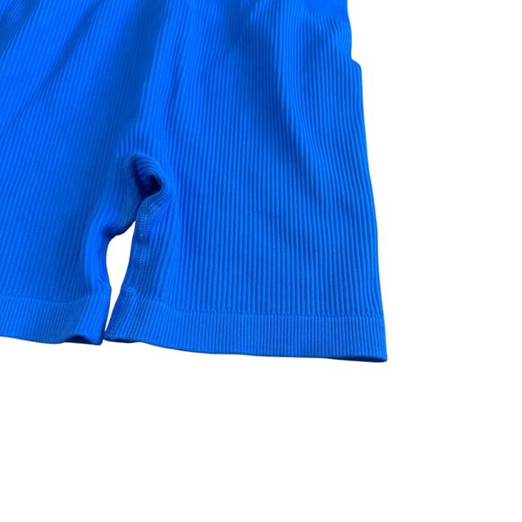 Loovoo Blue Athletic Workout Romper Stretch One Piece Athleisure Size Small - Picture 3 of 10